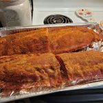 Beav's BBQ Rubs - Ribs loaded with Beav's BBQ Dry Rub before being smoked