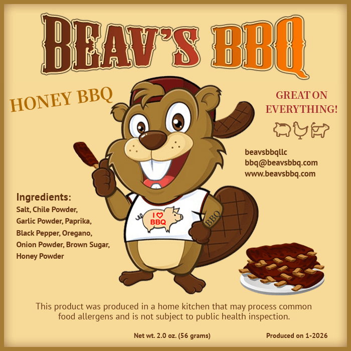 Beav’s "Honey BBQ" Dry Rub - Beavs Sweetest Dry Rub Blend
